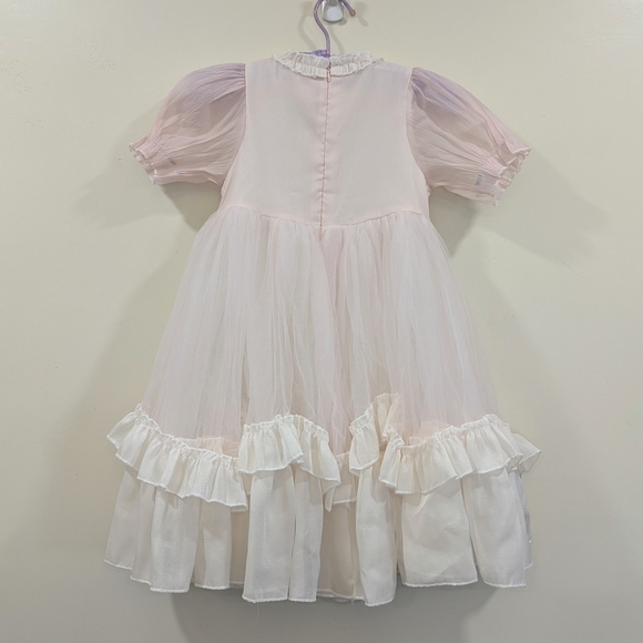 Pink and White Kids Formal Dress - Picture 4 of 4